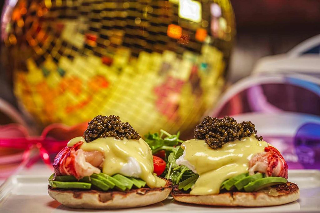 LAVO Party Brunch Lobster Benedict with Caviar