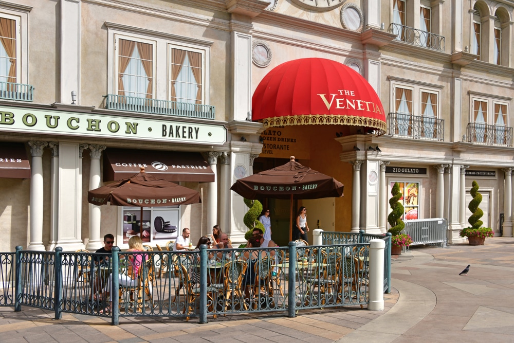 Image of the exterior of Bouchon Bakery on the Las Vegas Strip.