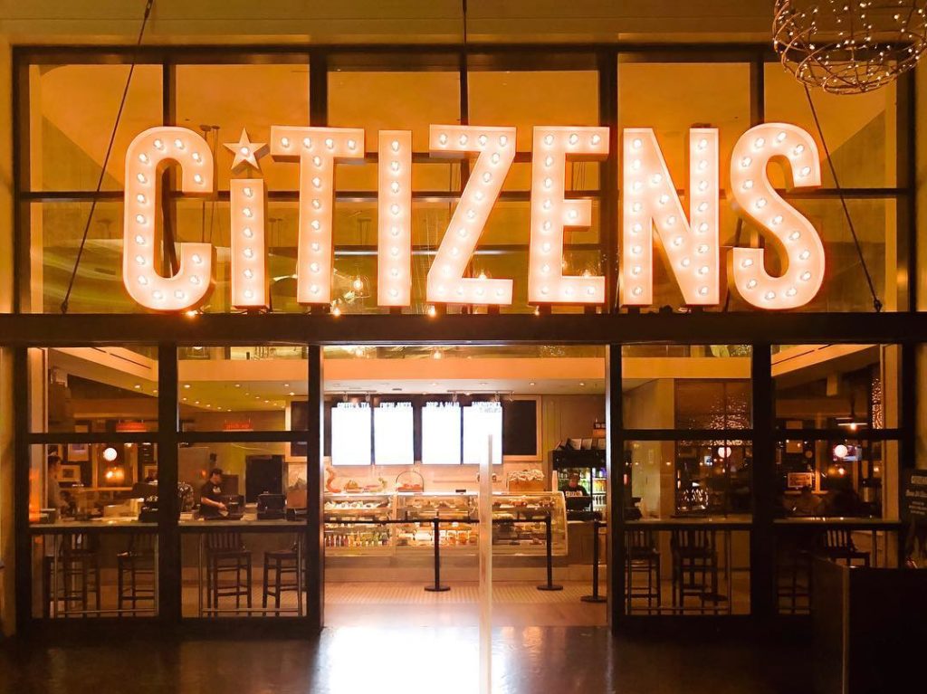 Image of Citizens Kitchen sign in the Mandalay Bay Resort in Las Vegas casino breakfast on the Strip