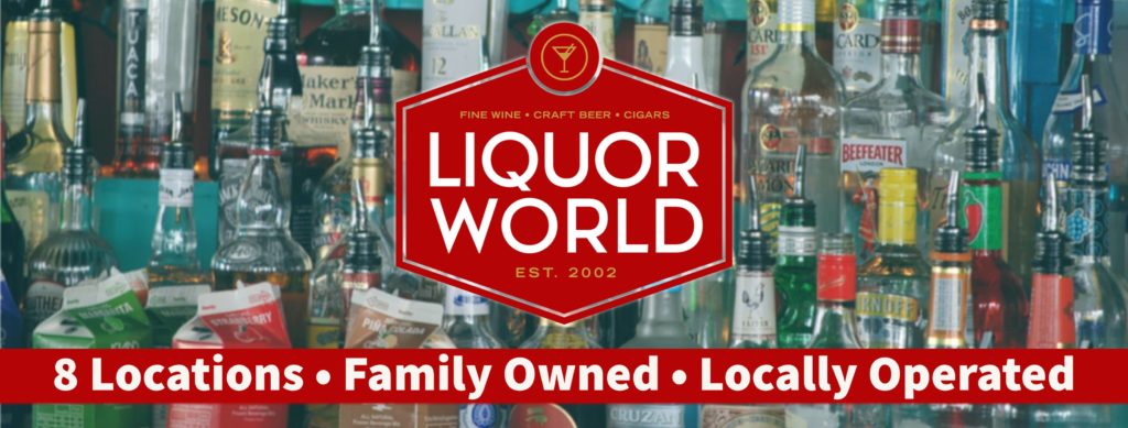 Image of Liquor World logo and information.