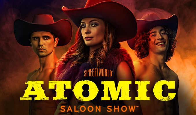 Atomic Saloon show presenting banner
