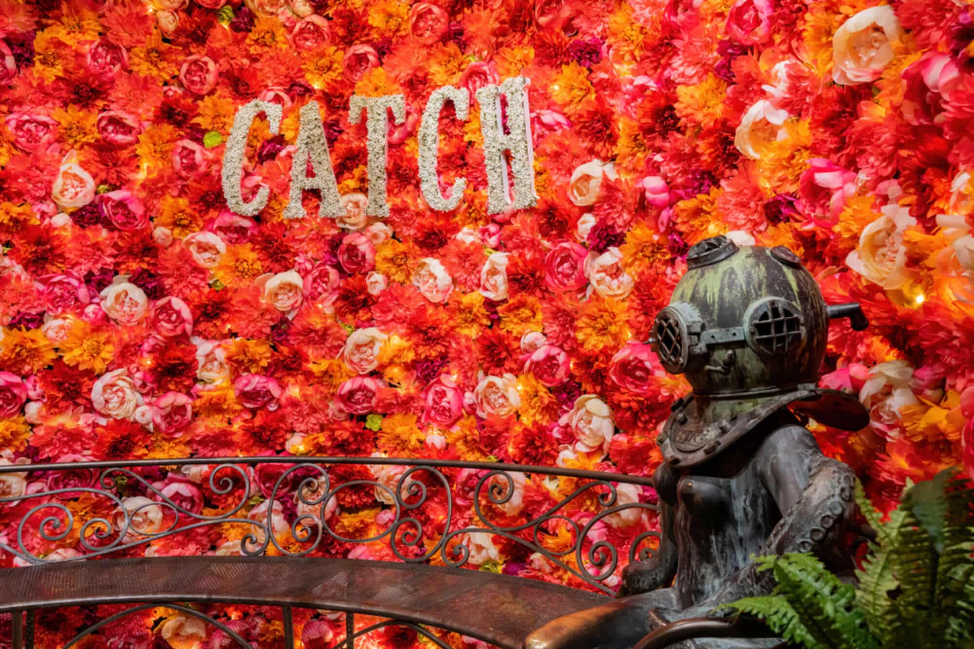 CATCH floral wall display at ARIA