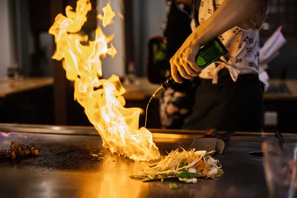 teppan show at a traditional Japanese restaurant