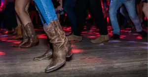 Line dancing boots in country bars on the Strip