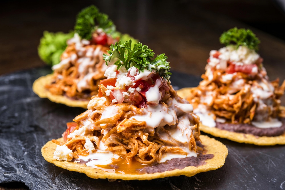 Tostadas Mexican style with chicken