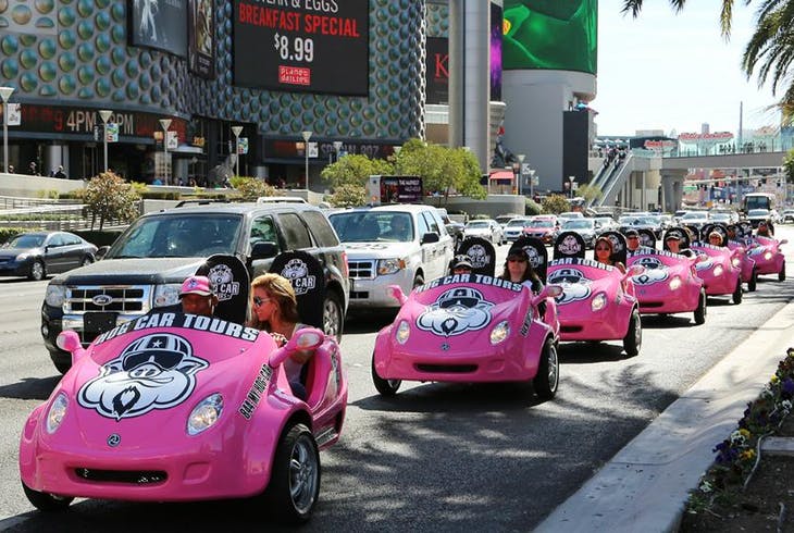 Hog car tours cruising down las Vegas Blvd 