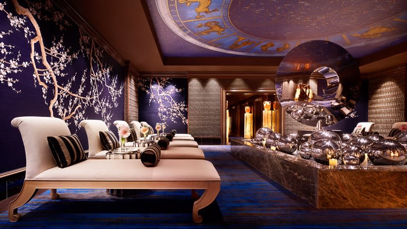 The Spa at Encore interior seating and lounge area 