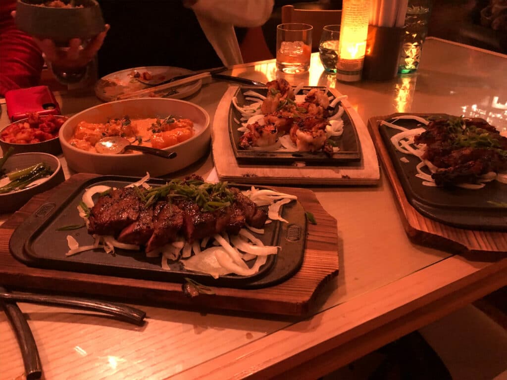 Korean food served on platters
