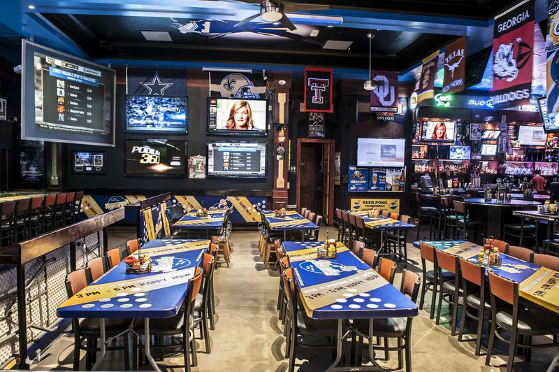 interior image of dining area in blondie's sports bar and grill 