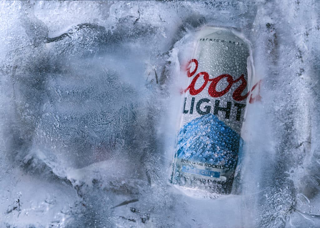 can of coors light freezing up in some ice