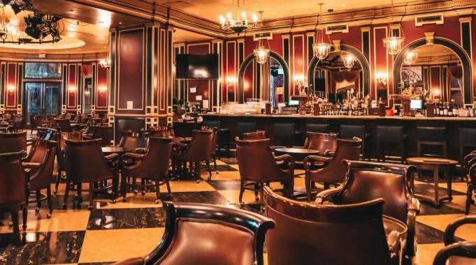 interior dining and seating area at Napolean's Lounge at Paris 