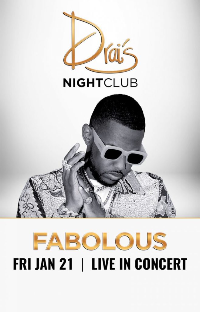 Drais Nightclub Promotional Graphic - Fabolous Live in Concert this weekend in Las Vegas