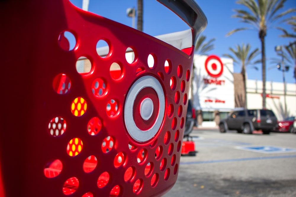 Target cart with palm trees