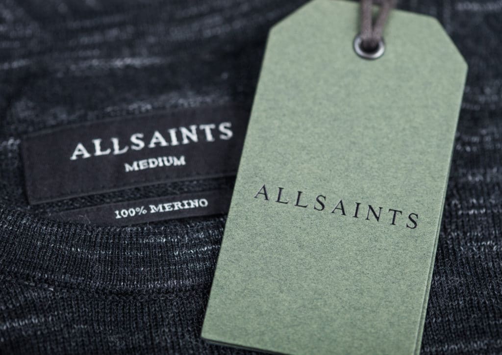 Allsaints clothing tag