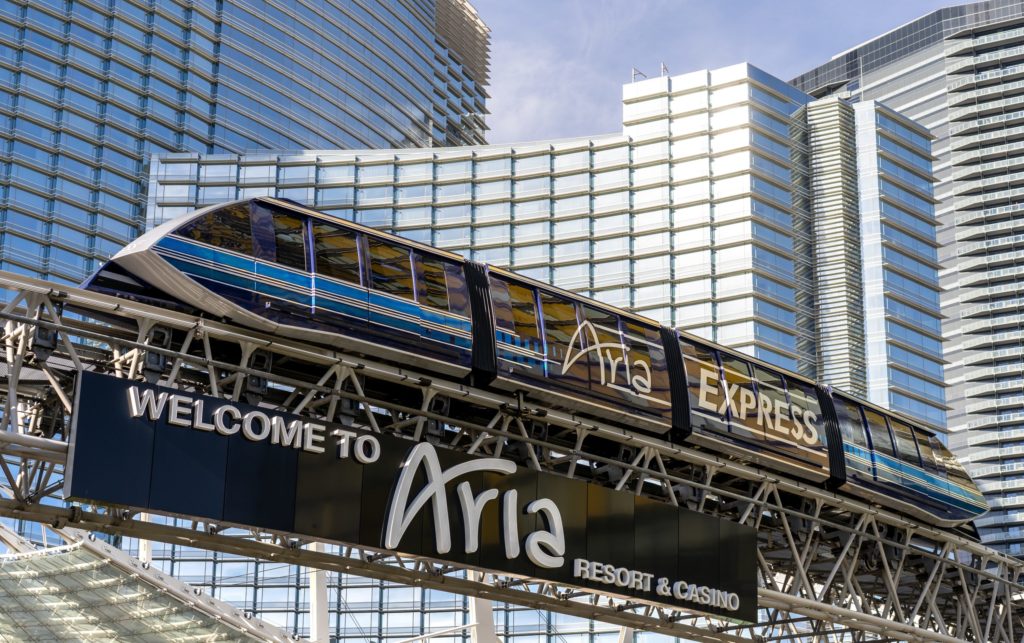 the Las Vegas Monorail ARIA tram station