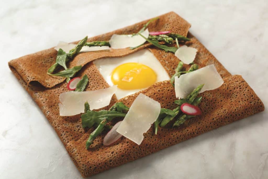 an egg patry with garnish