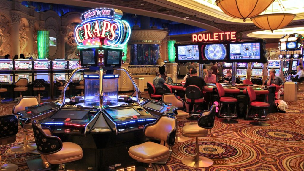 craps and roulette machines at Caesars Palace casino