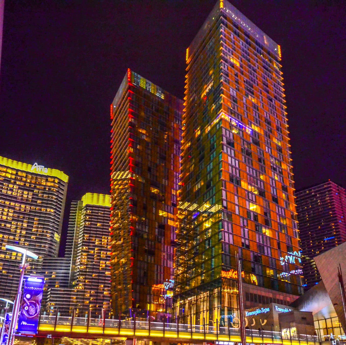 Veer towers at night