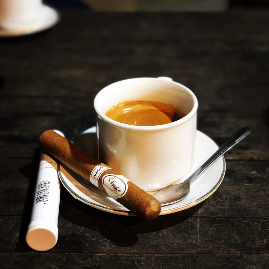 Davidoff cigar with coffee