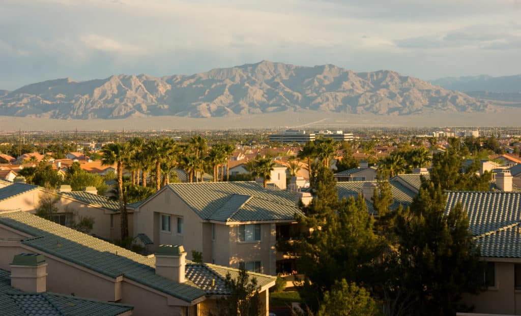 Mountain range view from Las Vegas suburb