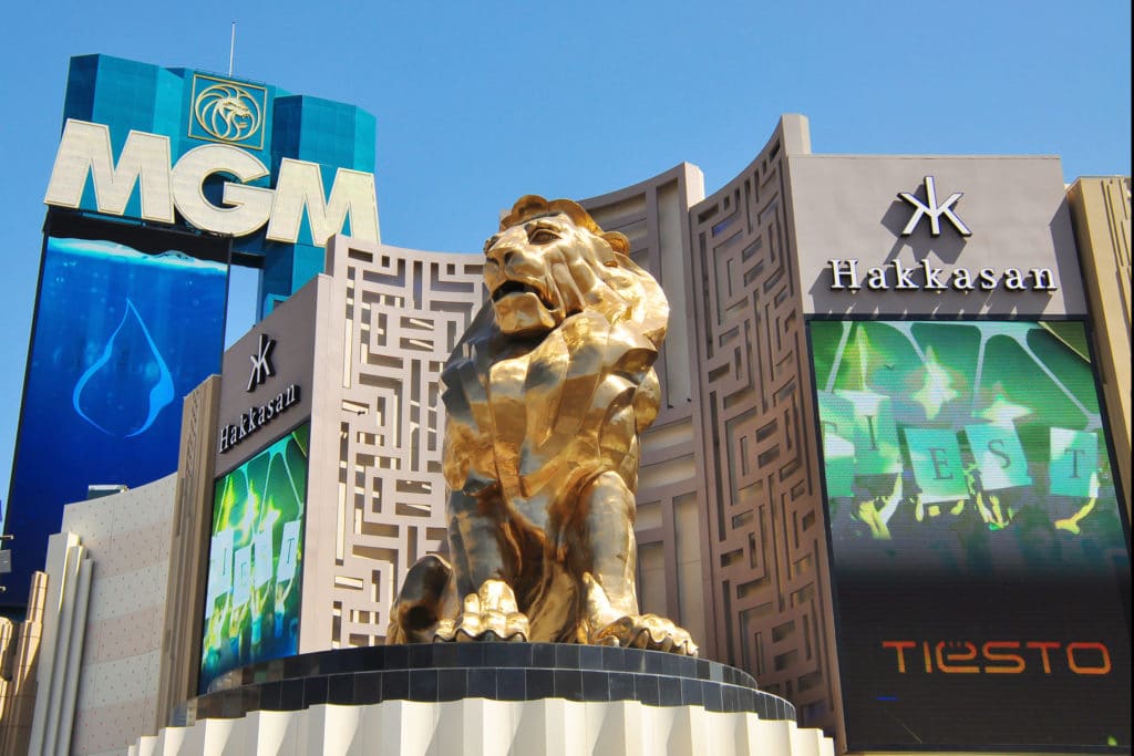 daytime with MGM Grand lion and sign