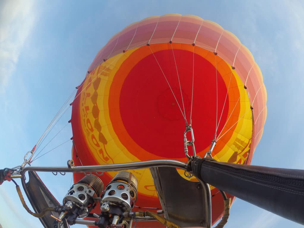 under view of Las Vegas hot air balloon