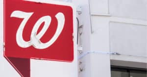 Walgreens on the Strip sign on white background