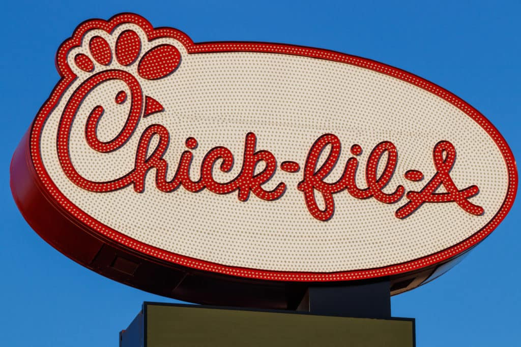 dotted Chick-fil-A sign