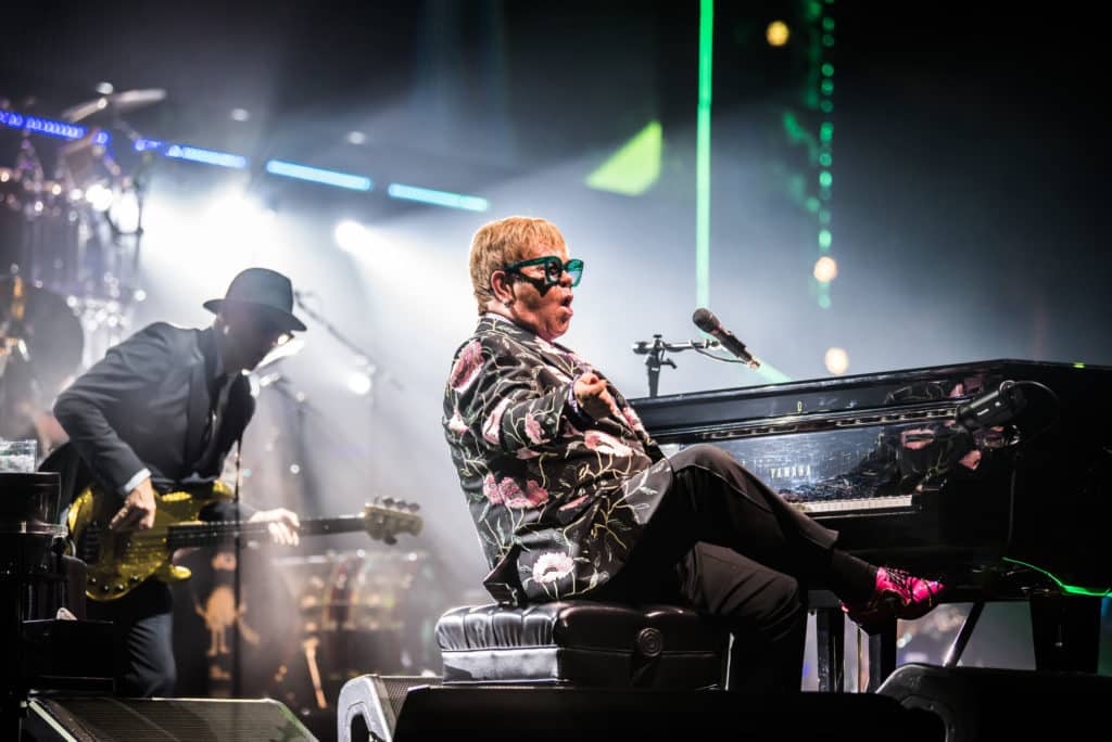Elton John on the piano in Las Vegas
