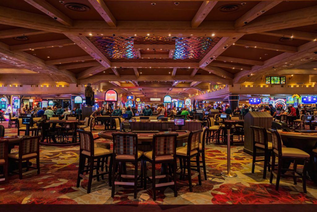dim interior view of Excalibur casino