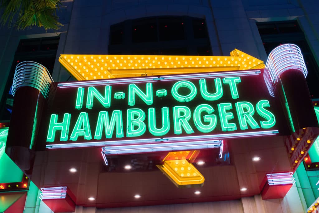 In-N-Out sign at LINQ Promenade