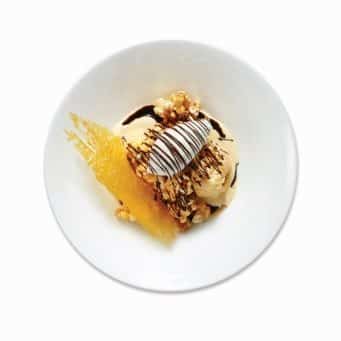 sundae dessert on a white plate