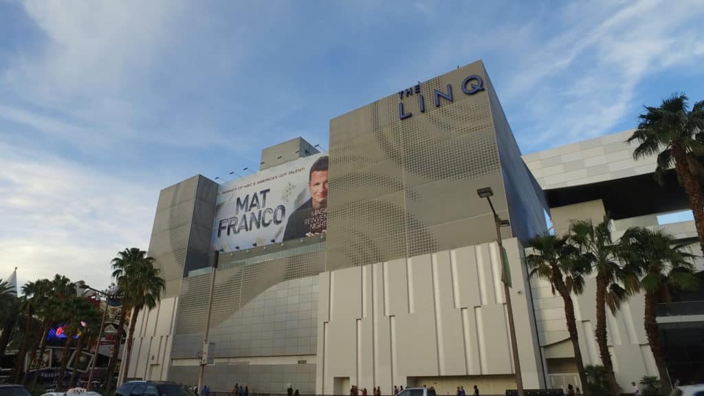 Mat Franco sign on The LINQ building