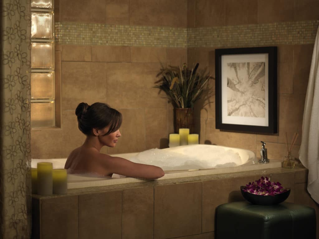 a woman in a spa tub at New York-New York