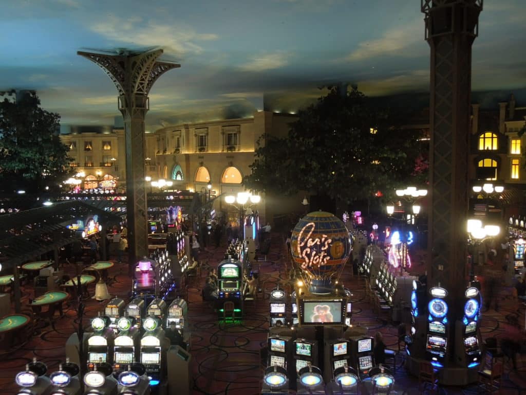 dark shot of Paris Slots in the casino