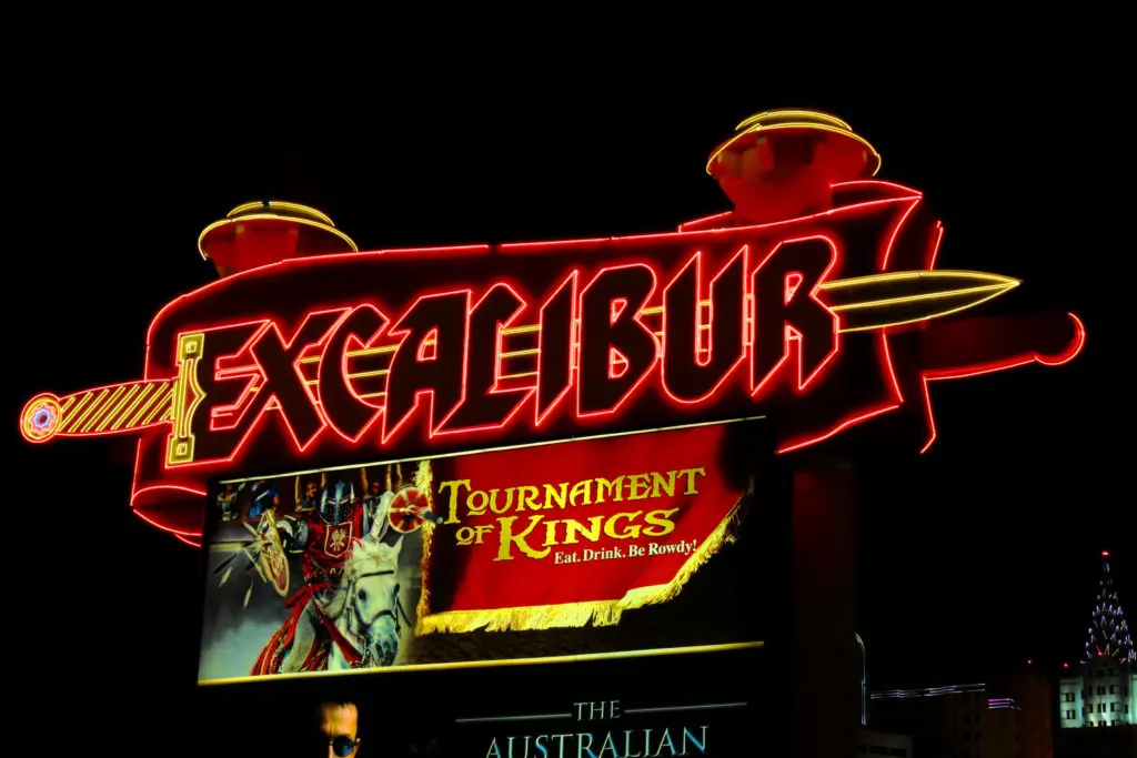 red Tournament of Kings Excalibur sign