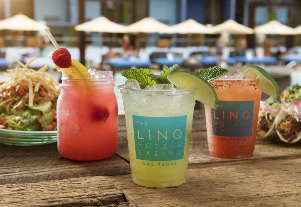 drinks at The LINQ pool