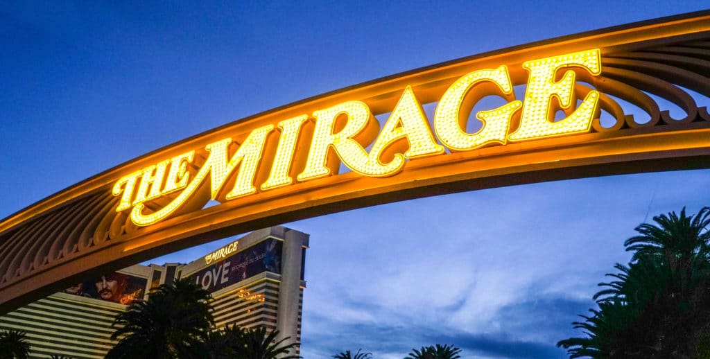 sign over The Mirage entrance