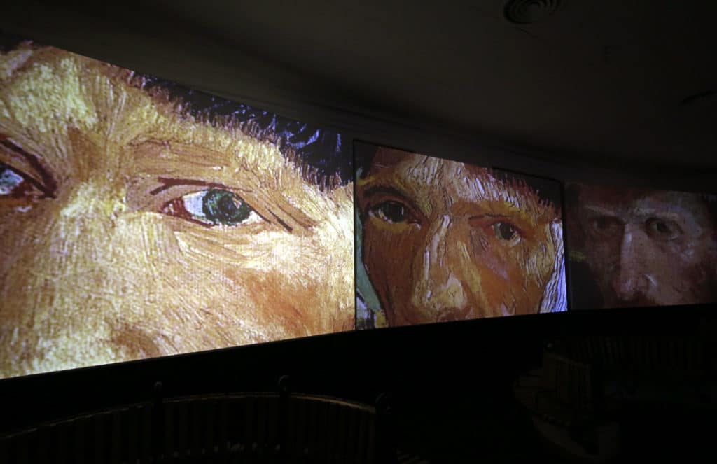 Van Gogh painted eyes repeated, similar to Van Gogh Exhibit Las Vegas
