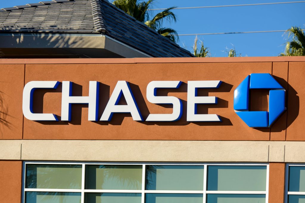 Chase Bank exterior with palm trees in the background