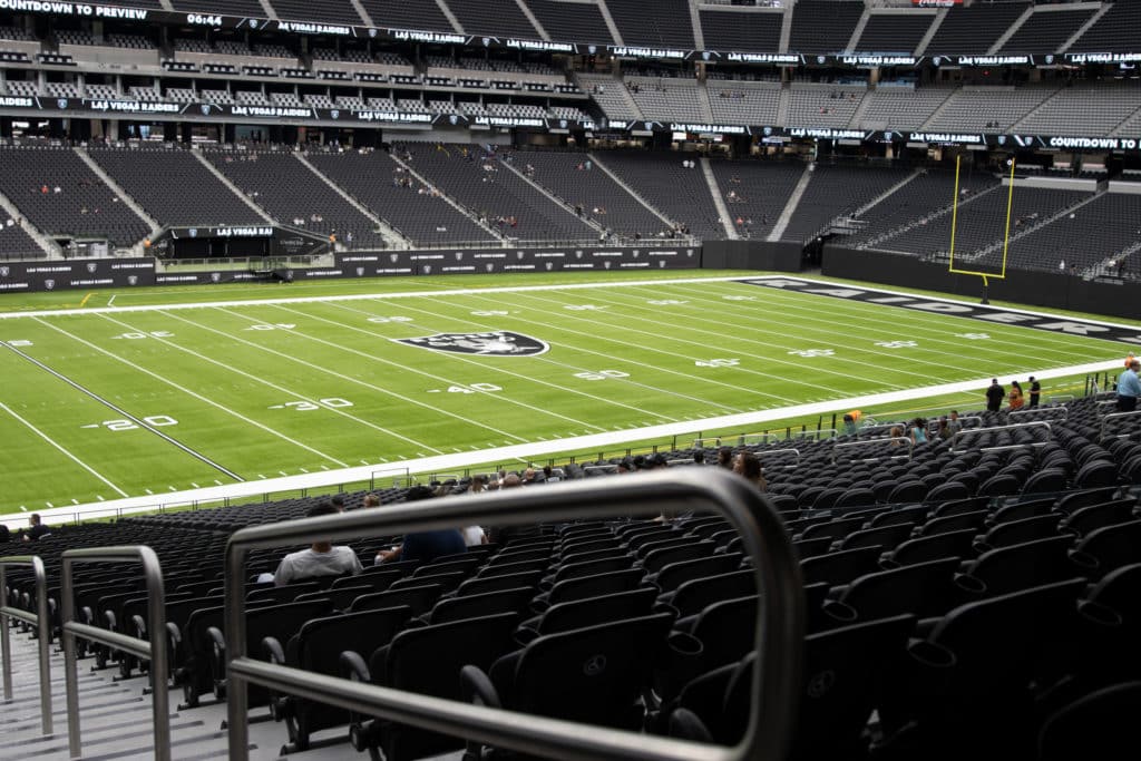indoor view of football stadium for Raiders