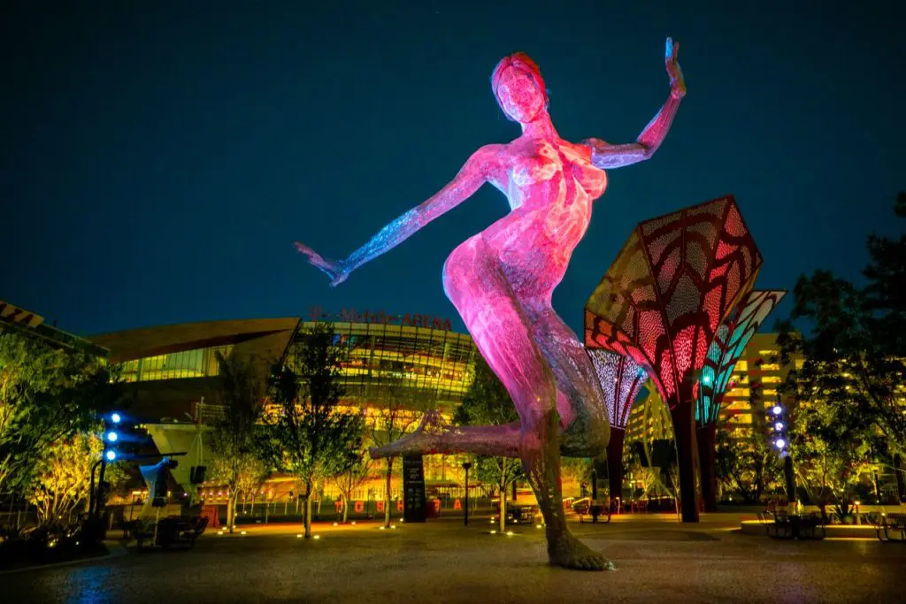 Bliss Dance sculpture at The Park in Las Vegas