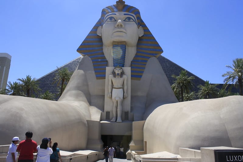Front view of hte Luxor Sphinx in las Vegas