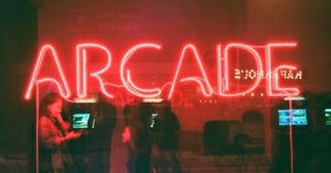 A neon Arcade sign in Las Vegas