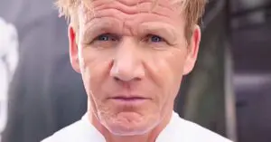 A close up of Gordon Ramsay's Lined faced