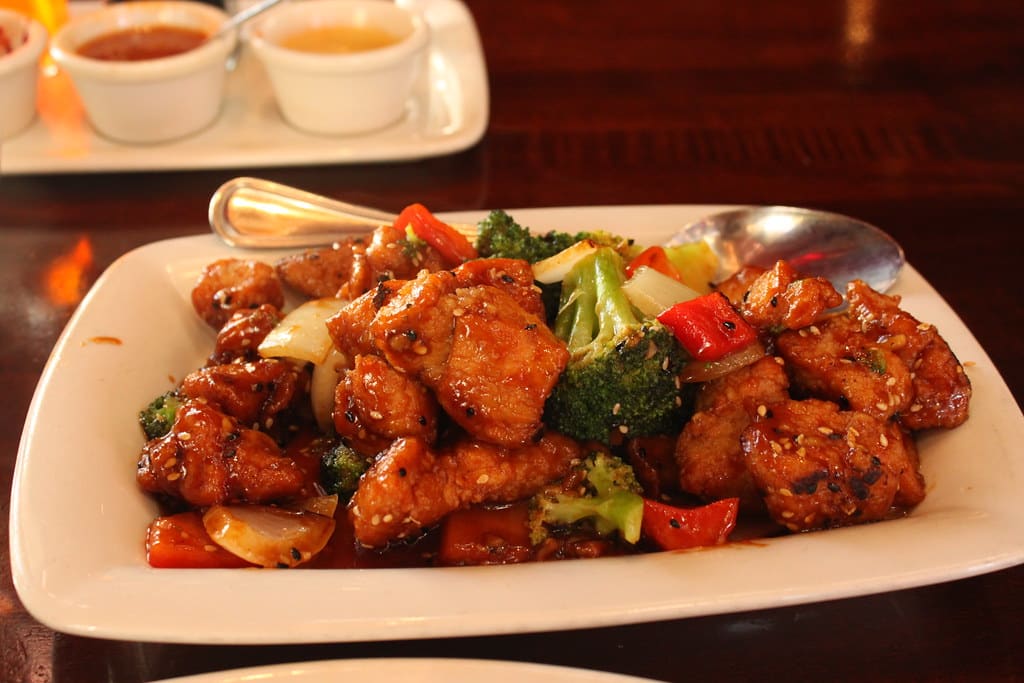 Chinese food at P F Changs in Las Vegas
