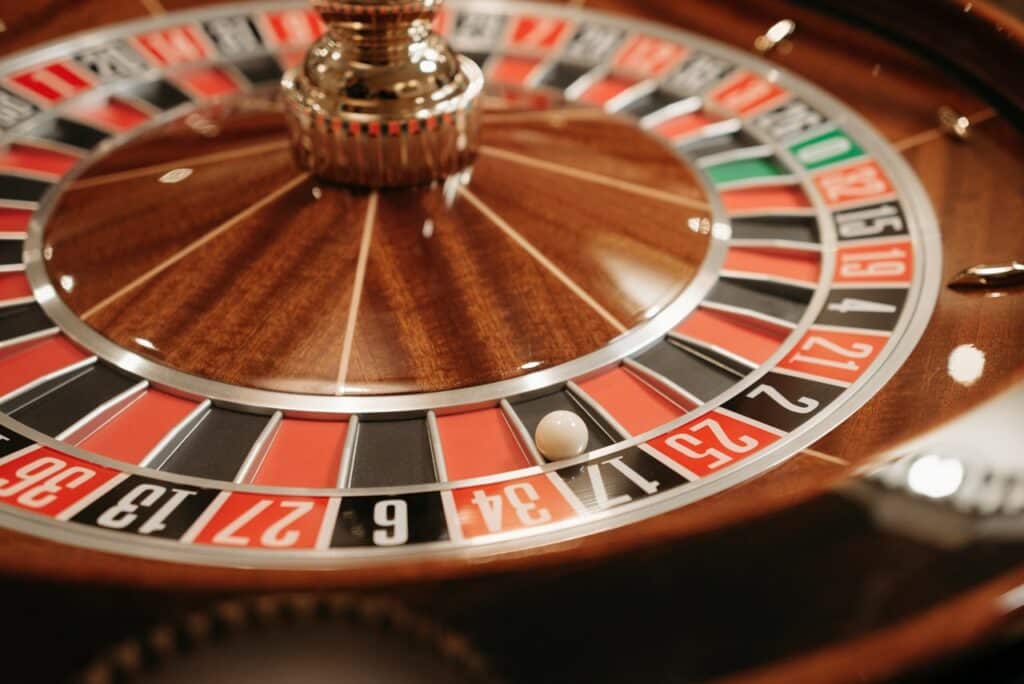 Close up of a roulette wheel