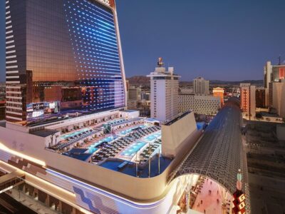 Stunning exterior view of Circa Resort & Casino in Las Vegas, showcasing its modern architecture and design.