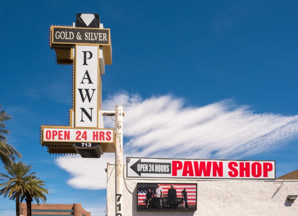 vintage pawn shop sign for Gold & Silver