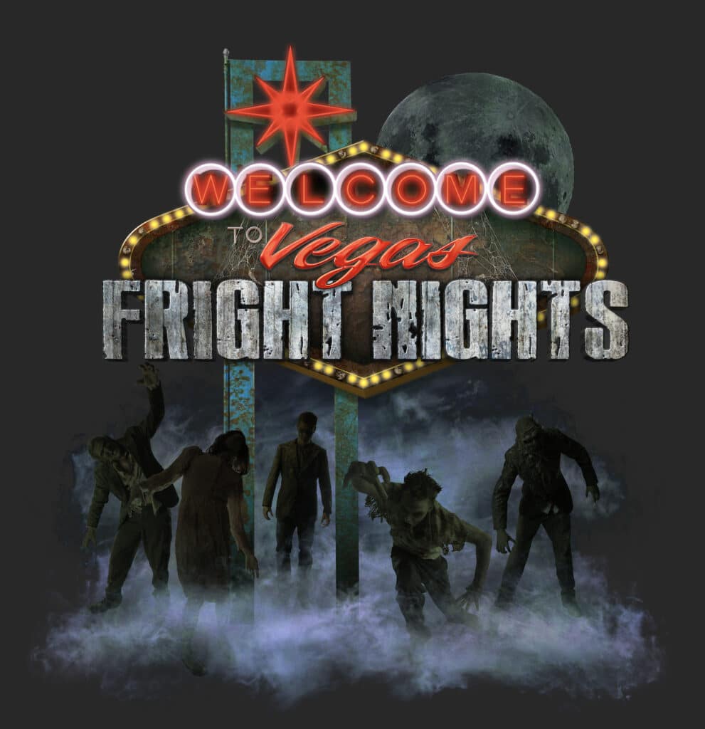 Las Vegas Fright Nights logo with smoke and zombies